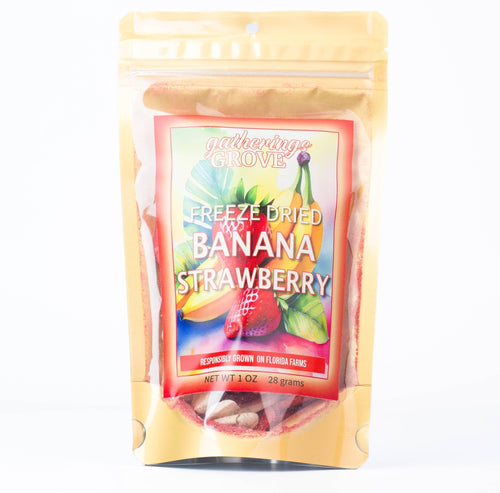 Freeze Dried Banana Strawberry Net weight 1 oz. (28g) - Gatherings Grove